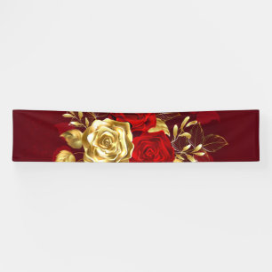 Drei Schmuckstücke Rose Banner