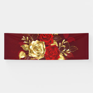 Drei Schmuckstücke Rose Banner