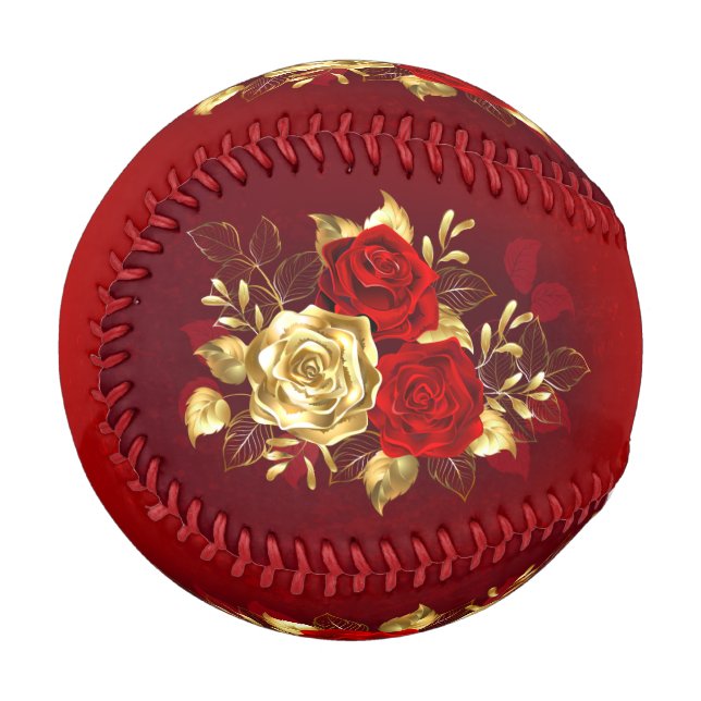 Drei Schmuckstücke Rose Baseball (Vorderseite Links)