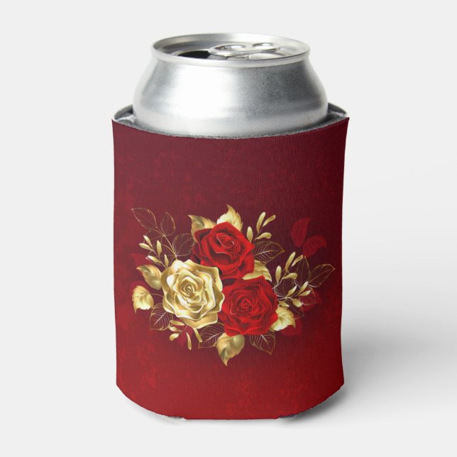 Drei Schmuckstücke Rose Dosenkühler (Kanne Vorderseite)