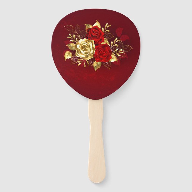 Drei Schmuckstücke Rose Fächer (Vorderseite)