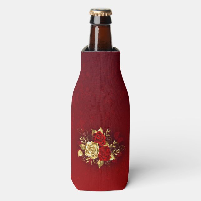 Drei Schmuckstücke Rose Flaschenkühler (Flaschenvorderseite)