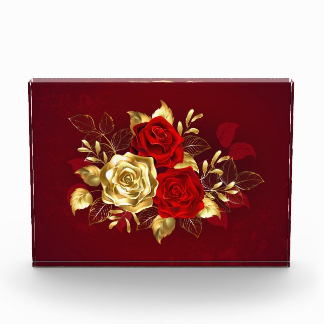 Drei Schmuckstücke Rose Fotoblock (Vorderseite)