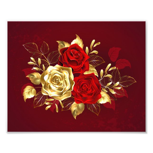 Drei Schmuckstücke Rose Fotodruck (Vorne)