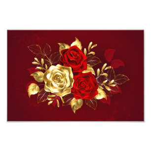 Drei Schmuckstücke Rose Fotodruck