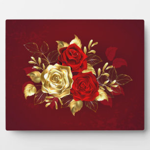 Drei Schmuckstücke Rose Fotoplatte