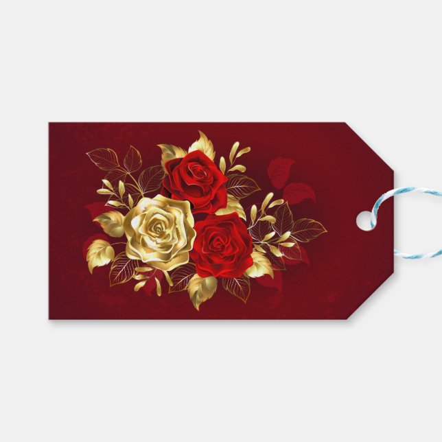 Drei Schmuckstücke Rose Geschenkanhänger (Vorderseite (Horizontal))
