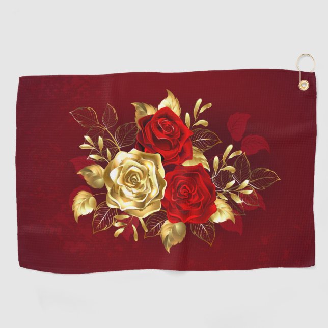 Drei Schmuckstücke Rose Golfhandtuch (Horizontal)