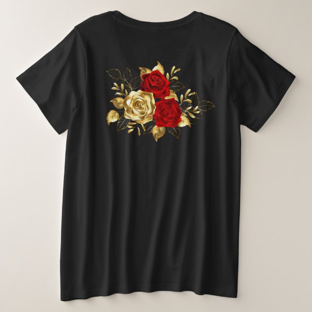 Drei Schmuckstücke Rose Große Größe T-Shirt (Design Rückseite)