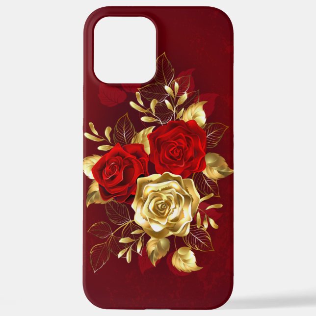 Drei Schmuckstücke Rose iPhone 12 Pro Max Hülle (Rückseite)