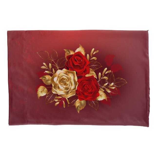 Drei Schmuckstücke Rose Kissenbezug (Vorderseite)