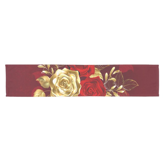 Drei Schmuckstücke Rose Kurzer Tischläufer (Horizontal)