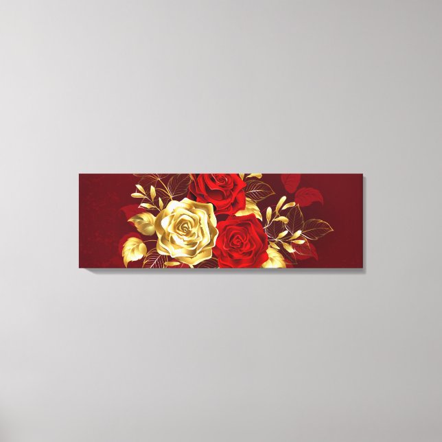 Drei Schmuckstücke Rose Leinwanddruck (Vorderseite)