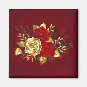 Drei Schmuckstücke Rose Magnet