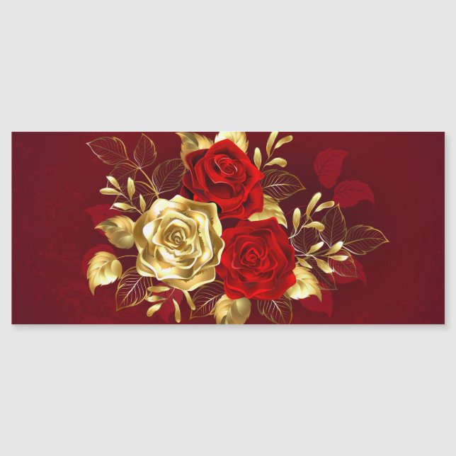 Drei Schmuckstücke Rose Magneteinladung (Vorderseite)