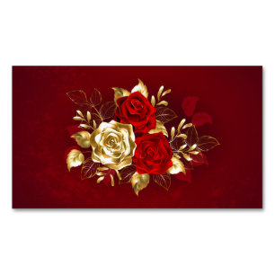 Drei Schmuckstücke Rose Magnetische Visitenkarte
