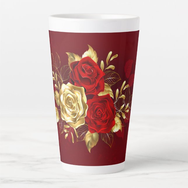Drei Schmuckstücke Rose Milchtasse (Vorderseite)