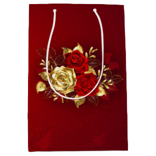 Drei Schmuckstücke Rose Mittlere Geschenktüte