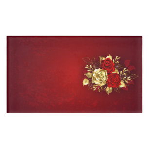 Drei Schmuckstücke Rose Namenschild