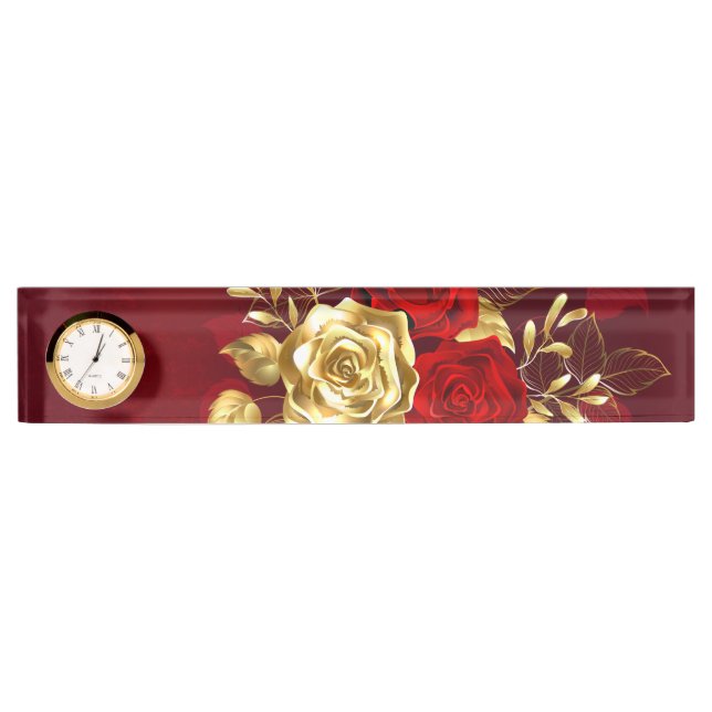 Drei Schmuckstücke Rose Namensplakette (Vorderseite)