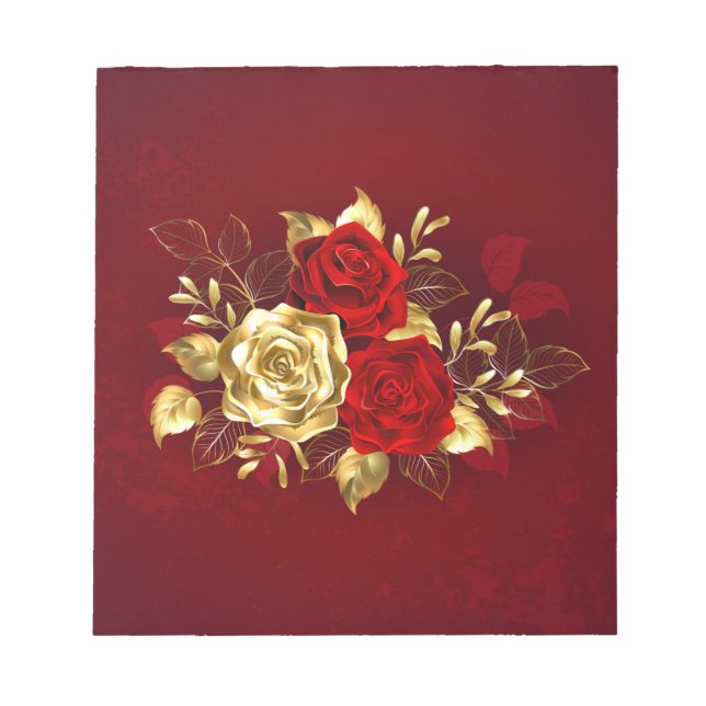 Drei Schmuckstücke Rose Notizblock (Vorderseite)