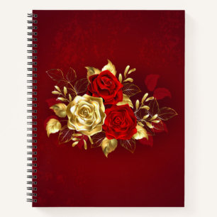Drei Schmuckstücke Rose Notizbuch