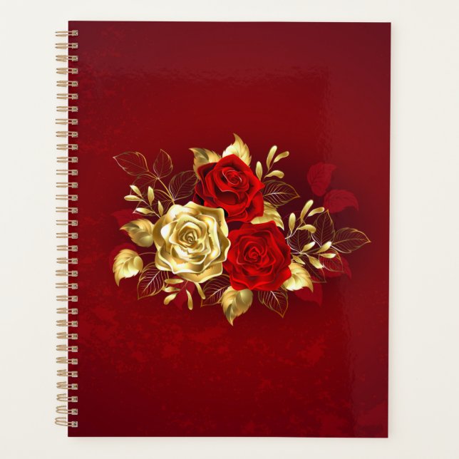 Drei Schmuckstücke Rose Planer (Vorderseite)