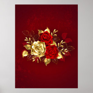 Drei Schmuckstücke Rose Poster