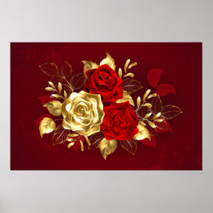 Drei Schmuckstücke Rose Poster