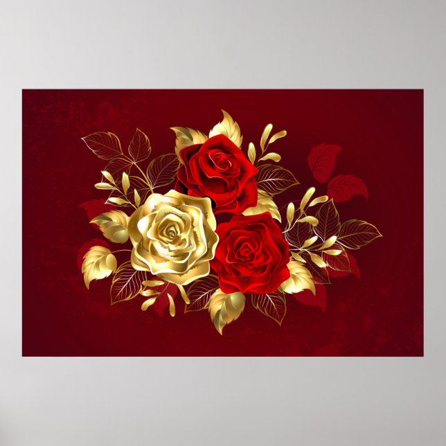 Drei Schmuckstücke Rose Poster (Vorne)