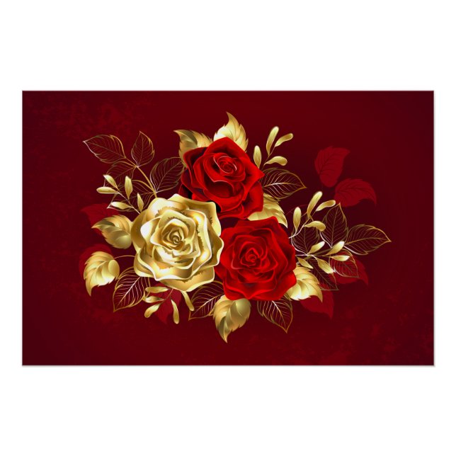 Drei Schmuckstücke Rose Poster (Vorderseite)