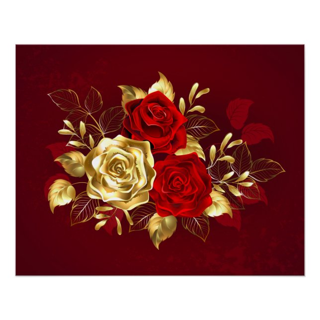 Drei Schmuckstücke Rose Poster (Vorderseite)