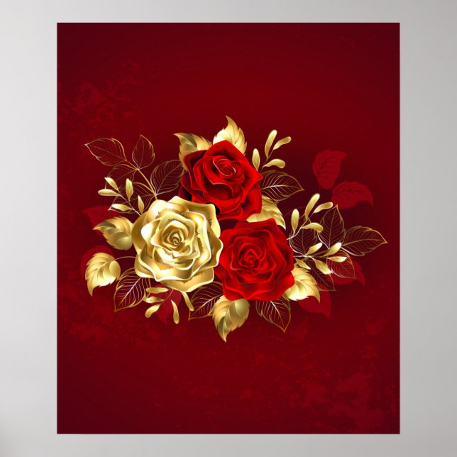 Drei Schmuckstücke Rose Poster (Vorne)