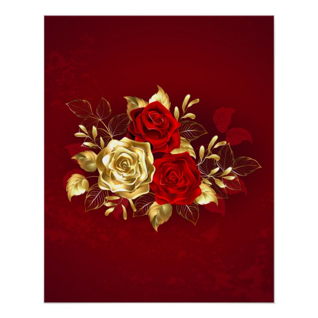 Drei Schmuckstücke Rose Poster (Vorderseite)