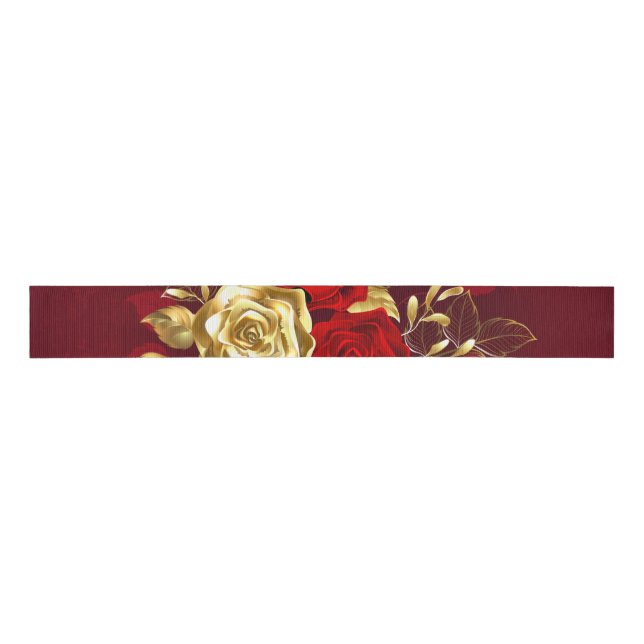 Drei Schmuckstücke Rose Ripsband (Vorderseite)