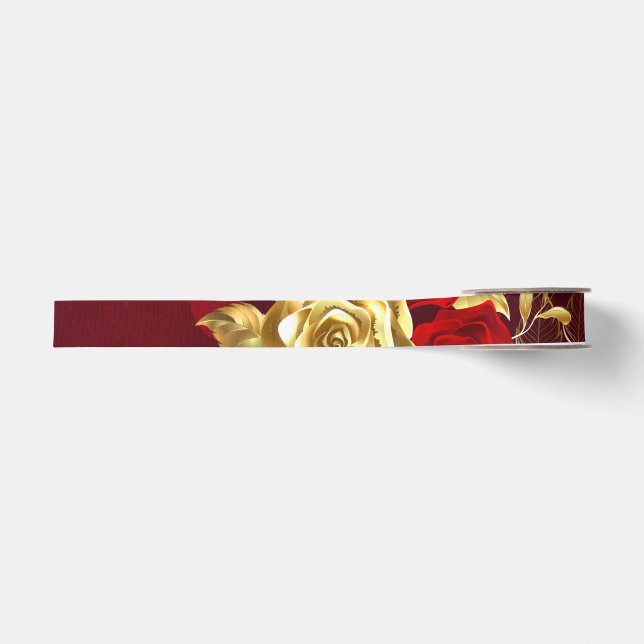Drei Schmuckstücke Rose Ripsband (Vorderseite)