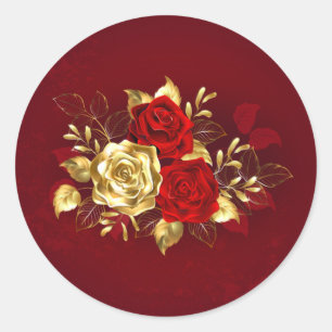 Drei Schmuckstücke Rose Runder Aufkleber
