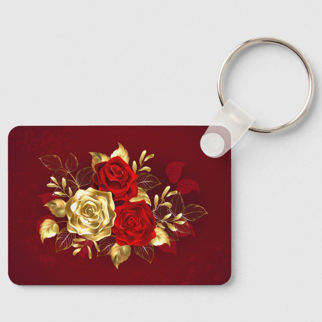 Drei Schmuckstücke Rose Schlüsselanhänger (Vorderseite)