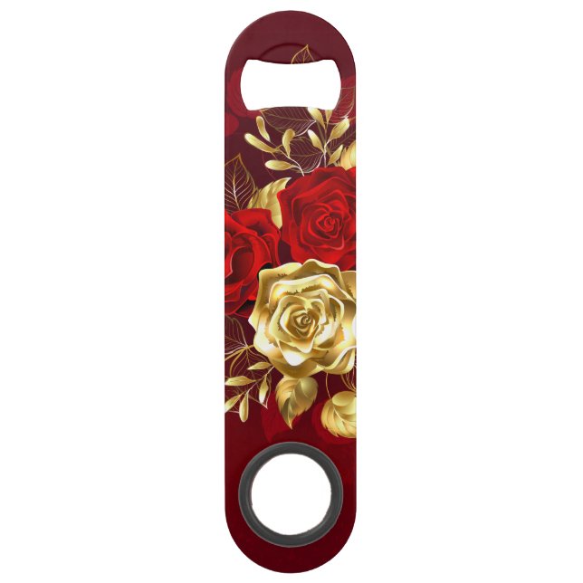 Drei Schmuckstücke Rose Speed Flaschenöffner (Vorderseite)