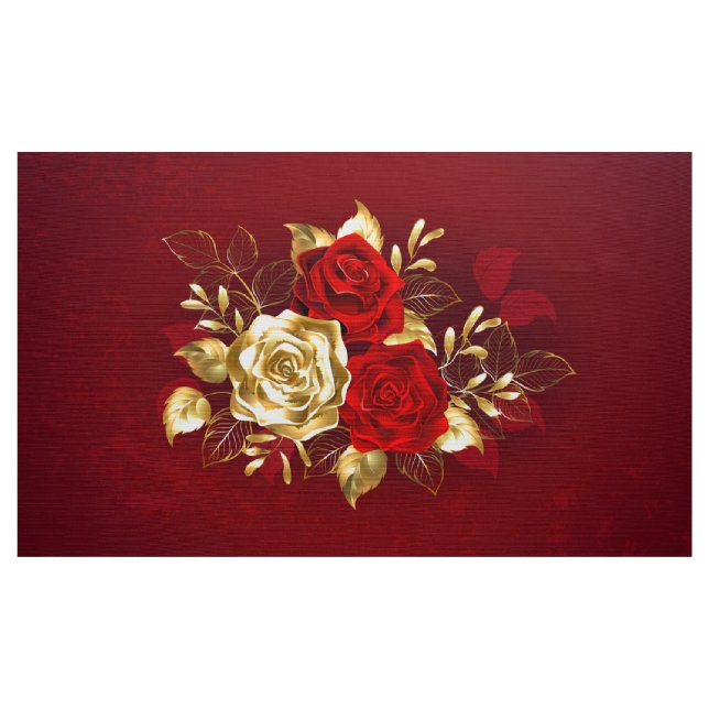 Drei Schmuckstücke Rose Stoff (Yard (91,4 cm))