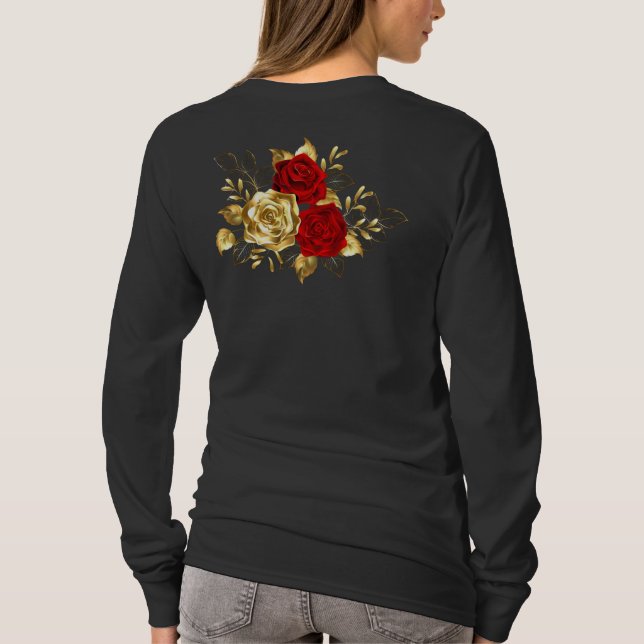 Drei Schmuckstücke Rose T-Shirt (Rückseite)