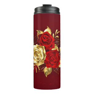 Drei Schmuckstücke Rose Thermosbecher