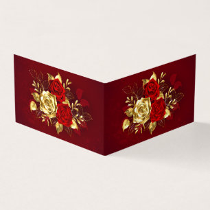 Drei Schmuckstücke Rose Visitenkarten