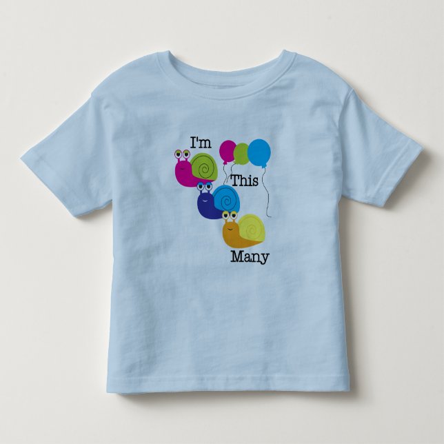 Drei Schnecken Ich bin so viele Hemden und Geschen Kleinkind T-shirt (Vorderseite)