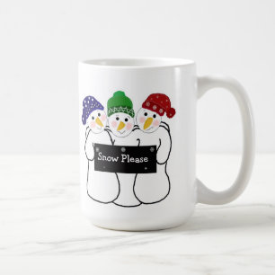 Drei Schneemänner mit Schneeschild Kaffeetasse