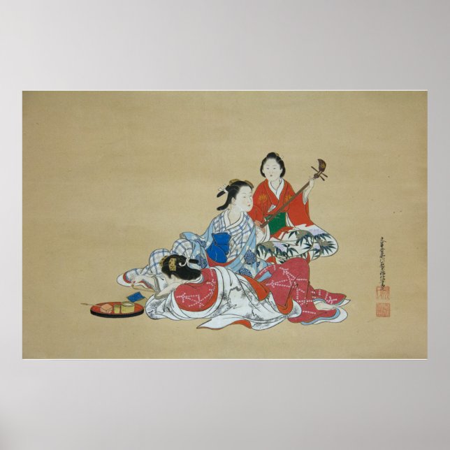Drei schöne japanische Frauen Poster (Vorne)