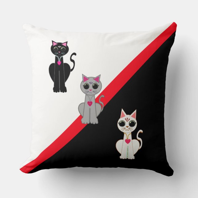 Drei schöne Katzen Kissen (Vorderseite)