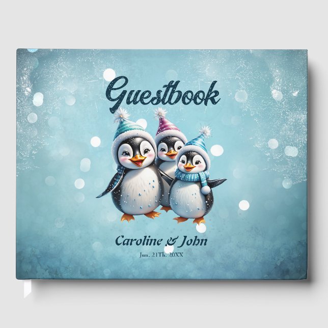 Drei schöne Pinguine Gästebuch (Vorderseite)