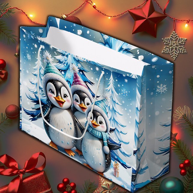 Drei schöne Pinguine Große Geschenktüte (Von Creator hochgeladen)