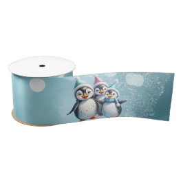 Drei schöne Pinguine Satinband